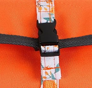 Trousse de toilette a suspendre fleurie detail bandeau orange