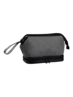 Trousse de toilette homme deux compartiments, couleur unie avec plusieurs coloris couleur gris