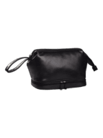 Trousse de toilette homme deux compartiments, couleur unie avec plusieurs coloris couleur noir ébène cuir Trousse de toilette homme deux compartiments, couleur unie avec plusieurs coloris couleur noir ébène cuir