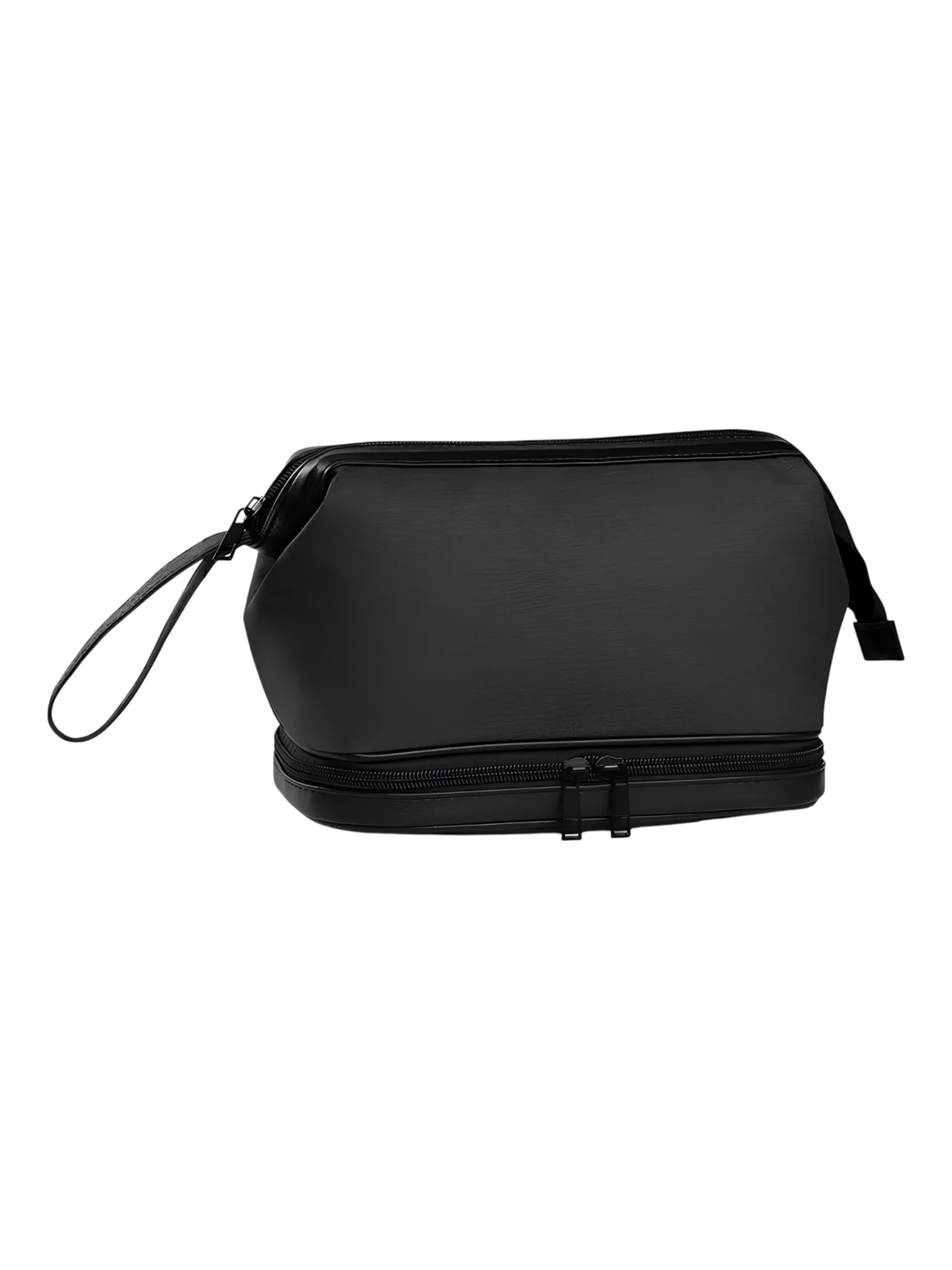 Trousse de toilette homme deux compartiments, couleur unie avec plusieurs coloris couleur noir