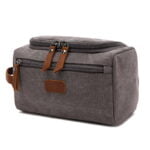 Trousse de toilette homme simple en tissu grise