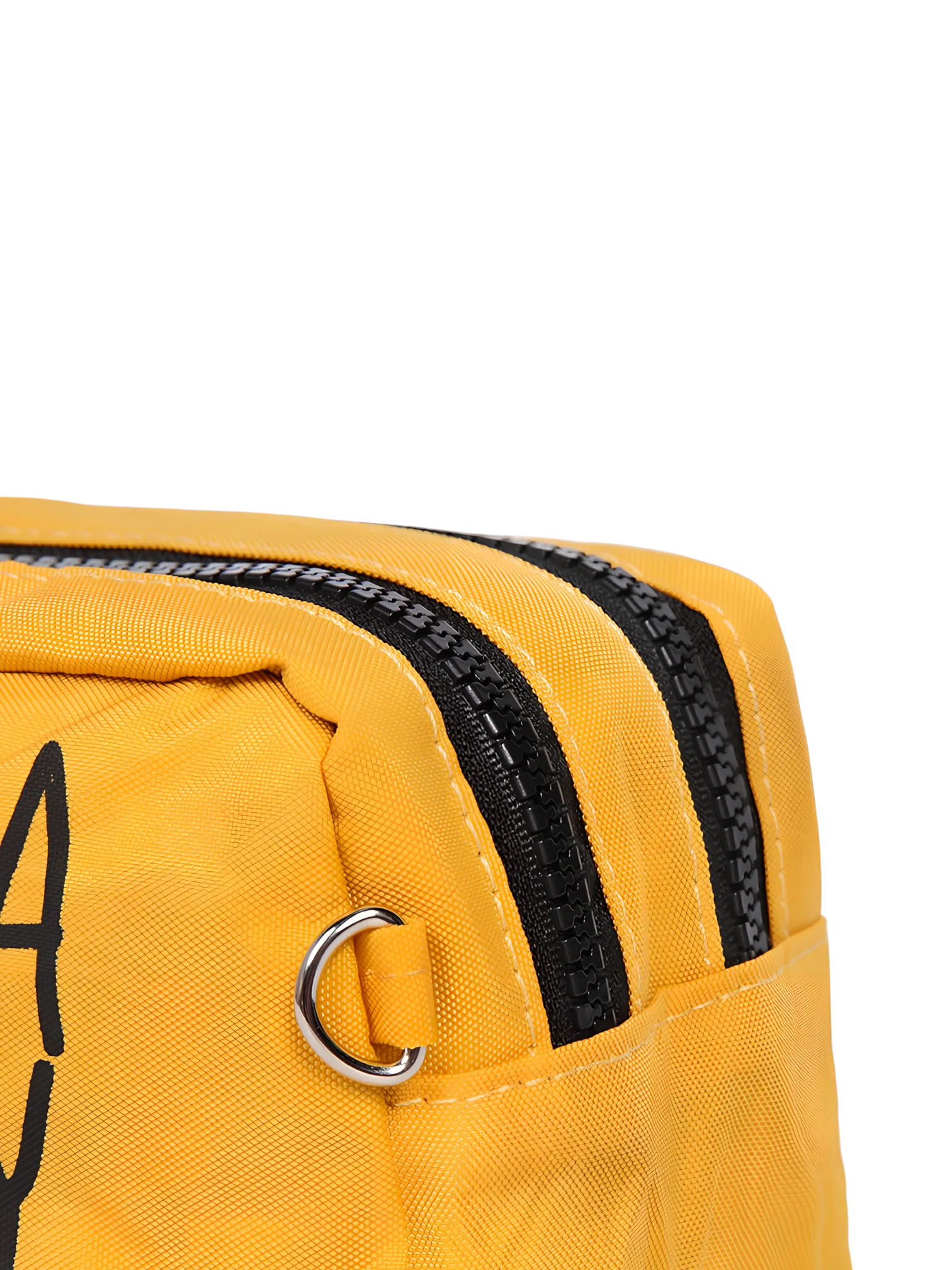 Trousse de toilette femme bonne humeur et pensée positive, plusieurs coloris, deux compartiments modèle jaune de côté