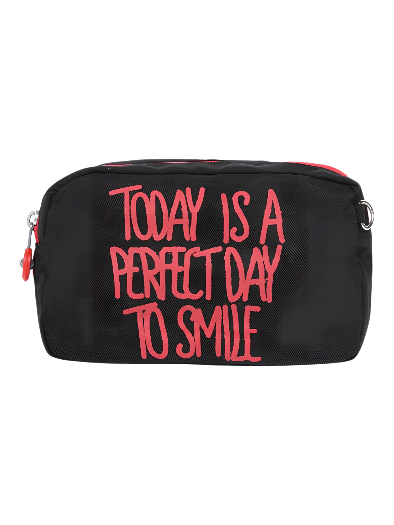 Trousse de toilette femme bonne humeur et pensée positive, plusieurs coloris, deux compartiments modèle noir