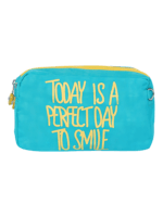 Women's toiletry bag, good mood and positive thinking, several colors, two compartments, turquoise model Women's toiletry bag, good mood and positive thinking, several colors, two compartments, turquoise model