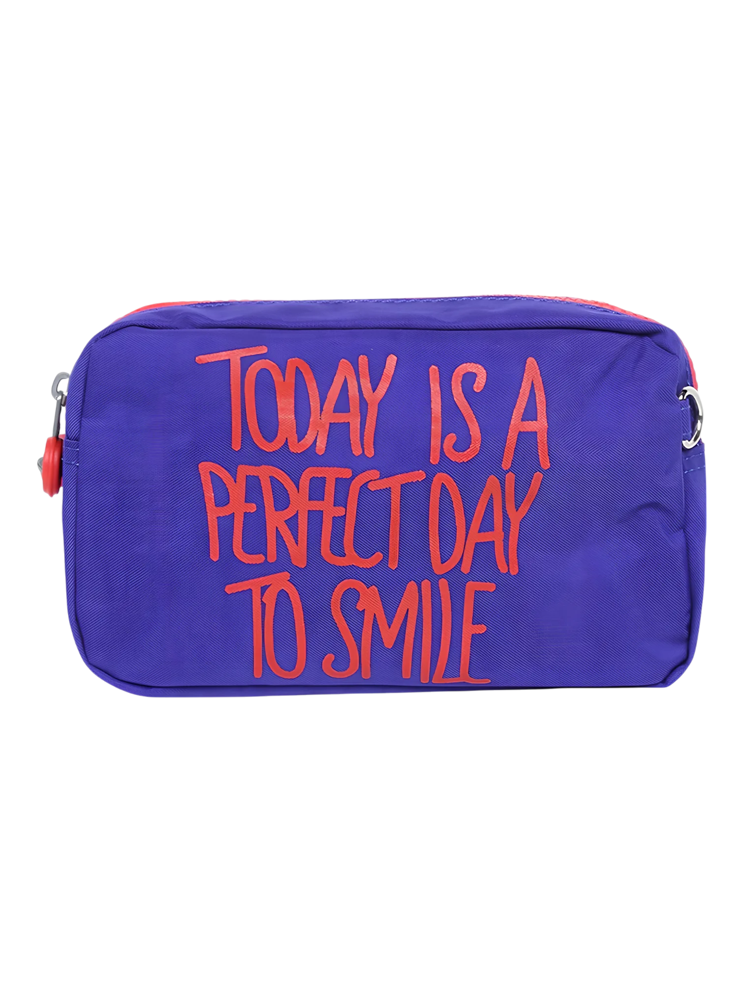 Trousse de toilette femme bonne humeur et pensée positive, plusieurs coloris, deux compartiments modèle violet
