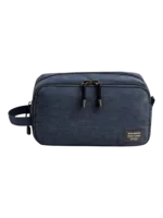 Neceser de hombre con compartimentos y bolsillos interiores, color sólido, modelo azul Neceser de hombre con compartimentos y bolsillos interiores, color sólido, modelo azul