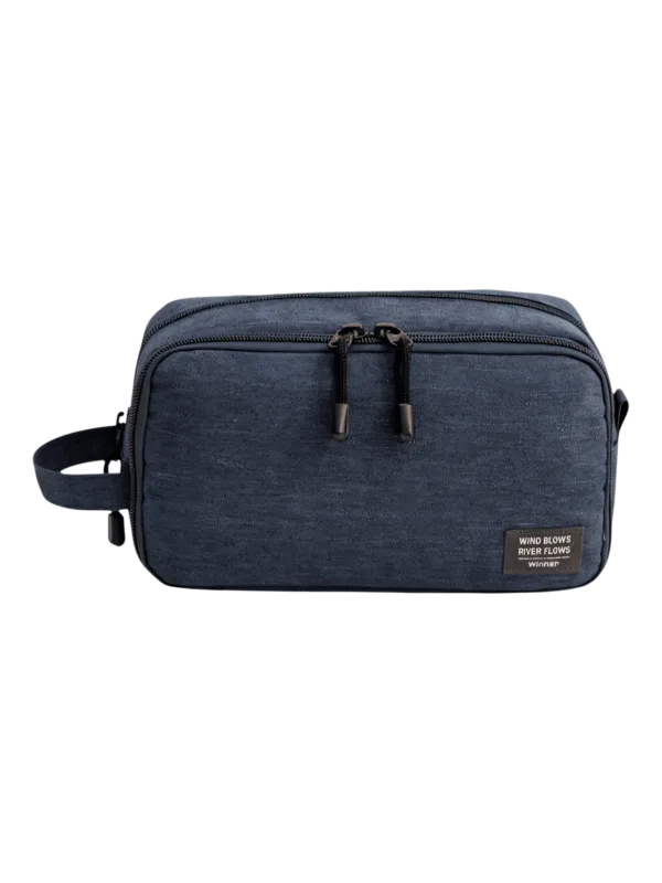 Trousse de toilette homme compartimentée avec pochettes intérieures, couleur unie modèle bleu