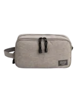 Neceser de hombre con compartimentos y bolsillos interiores, color sólido, modelo gris Neceser de hombre con compartimentos y bolsillos interiores, color sólido, modelo gris
