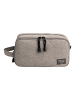 Borsa da bagno da uomo con scomparti e tasche interne, monocolore, modello grigio Borsa da bagno da uomo con scomparti e tasche interne, monocolore, modello grigio