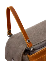 Neceser para hombre en lona con inserciones de piel y detalles de asa
