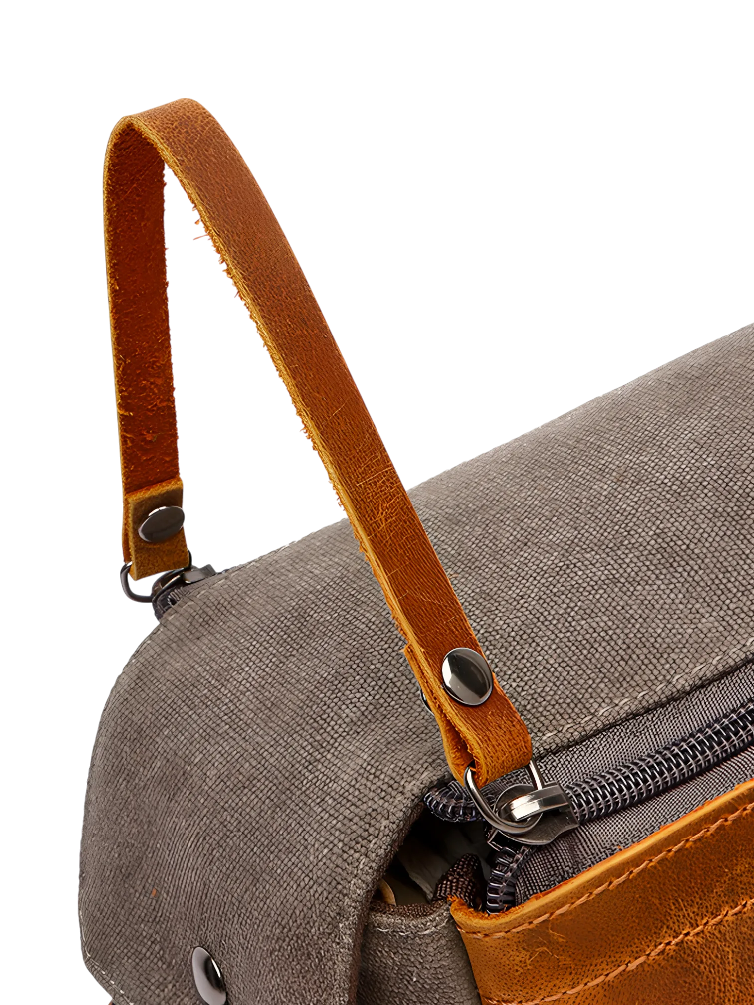 Neceser para hombre en lona con inserciones de piel y detalles de asa