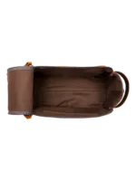 Neceser para hombre en lona con inserciones de piel, vista interior