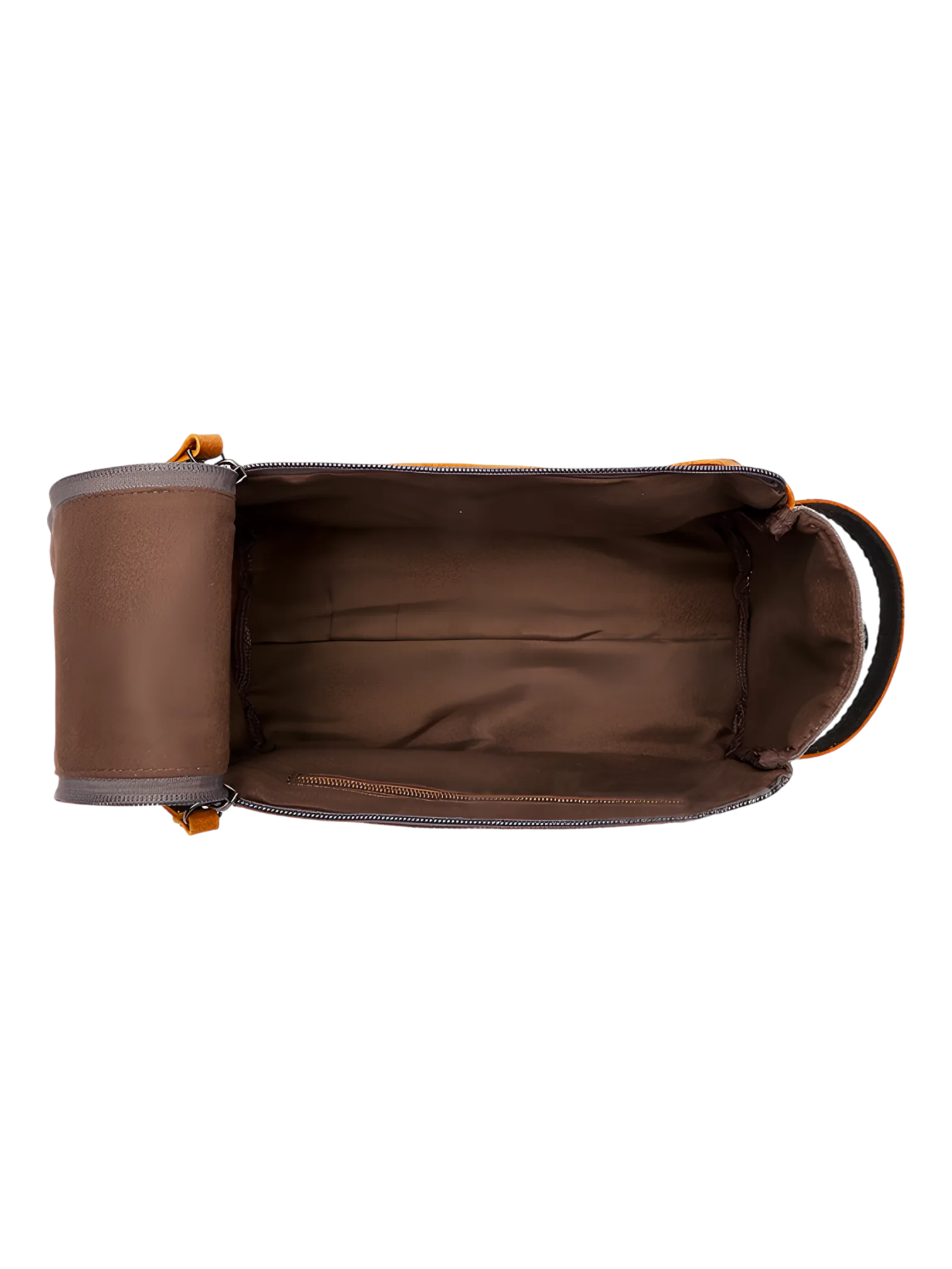 Neceser para hombre en lona con inserciones de piel, vista interior