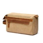 Trousse toilette country cuir toile couleur beige