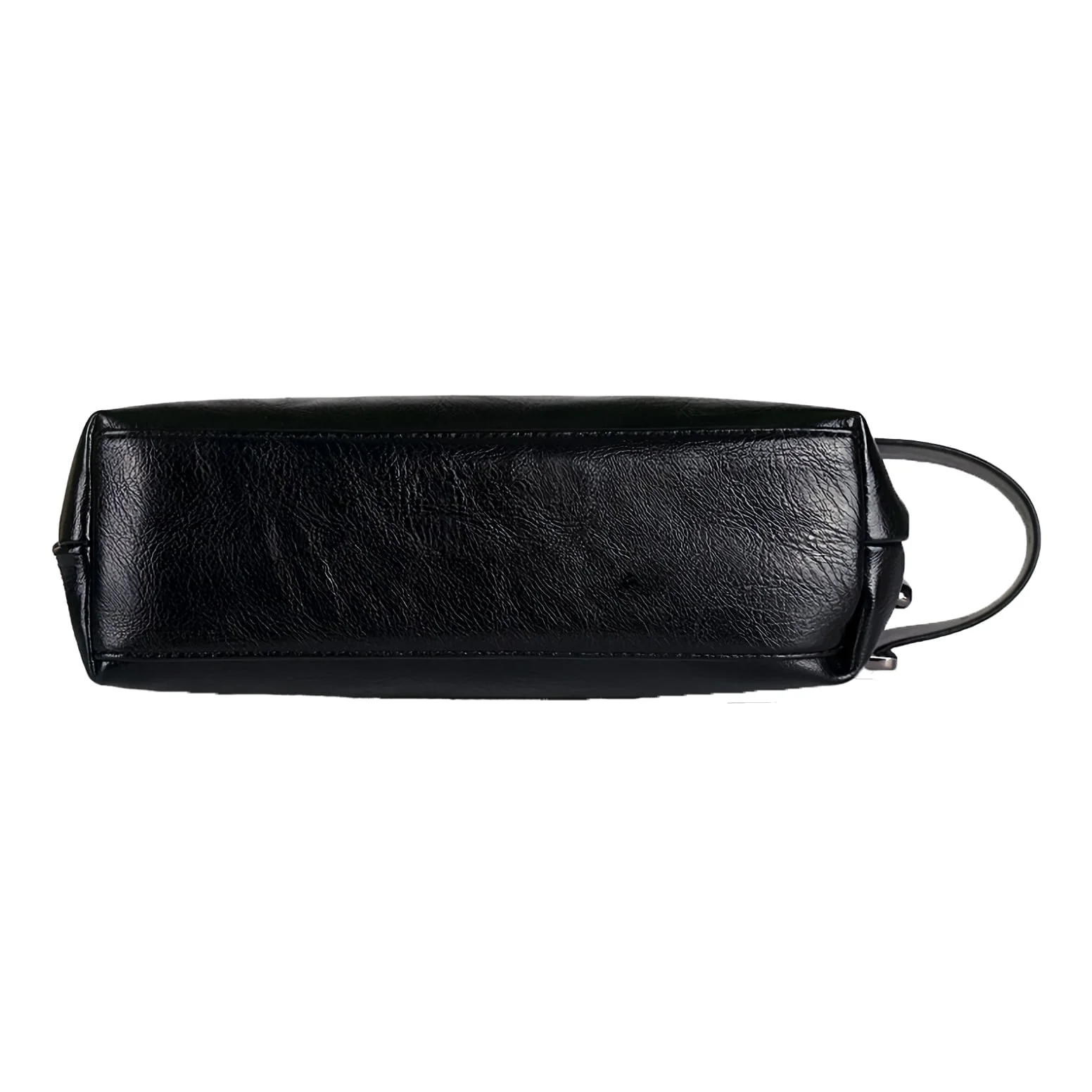 Trousse de toilette imitation cuir veritable noir vue dessous