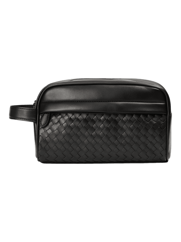 Trousse de toilette noire tressée simple