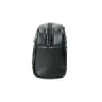 Trousse de toilette noire tressée simple côté droit Trousse de toilette noire tressée simple côté droit