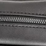 Trousse de toilette noire tressée simple vue zip 2