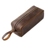 Petite trousse de maquillage en cuir chocolat Petite trousse de maquillage en cuir chocolat