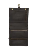 Trousse toilette homme vintage cuir pliable