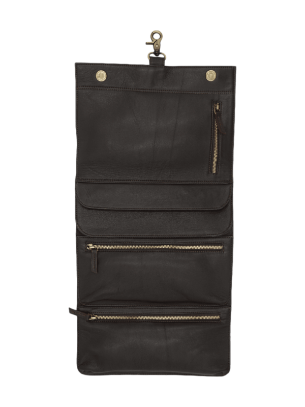 Trousse toilette homme vintage cuir pliable