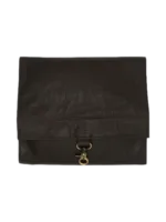 Trousse toilette homme vintage cuir pliable fermée