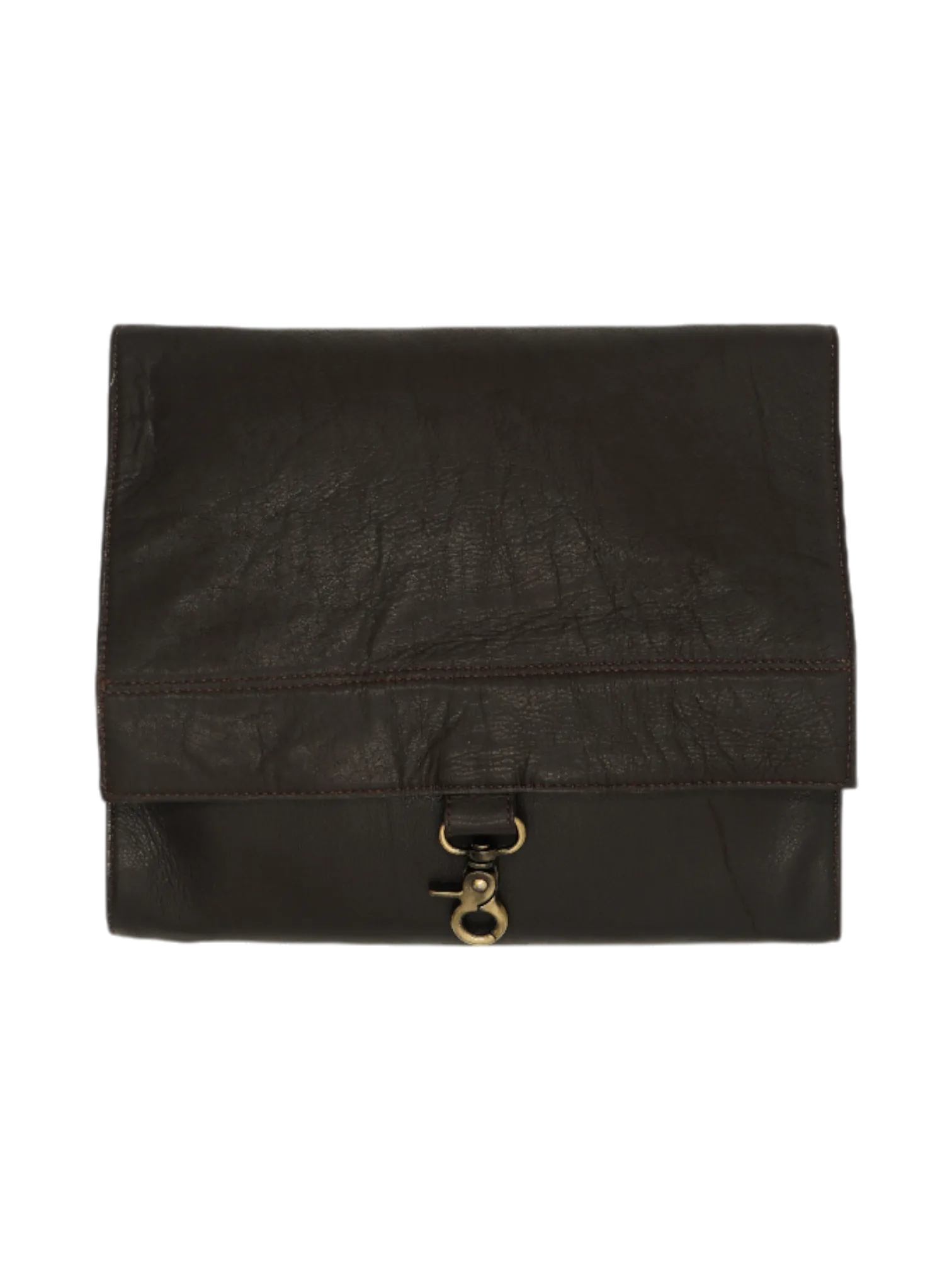 Trousse toilette homme vintage cuir pliable fermée