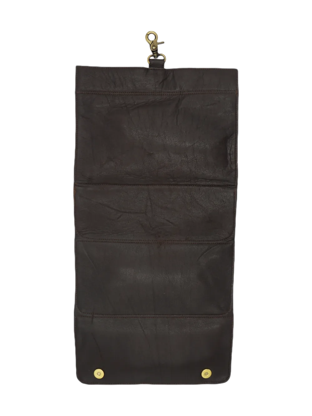 Trousse toilette homme vintage cuir pliable vue arrière