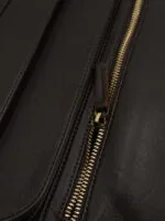 Trousse toilette homme vintage cuir pliable zoom détails