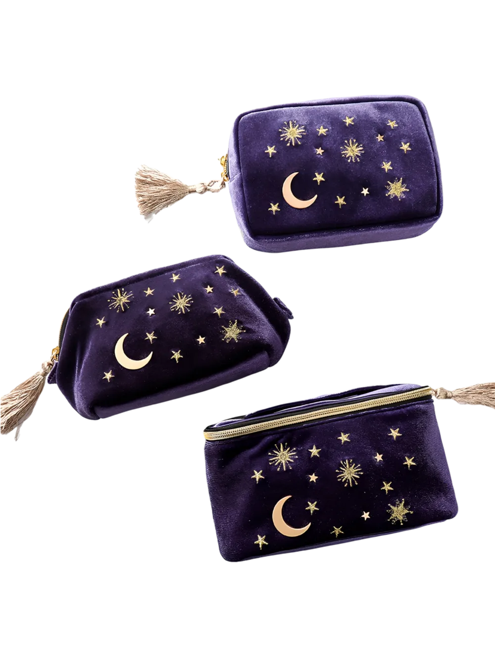 Trousses nuit étoilée en velours Trousses nuit étoilée en velours