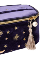 Astuccio Starry Night in velluto con manico a pompon, modello Vanity 1 Astuccio Starry Night in velluto con manico a pompon, modello Vanity 1