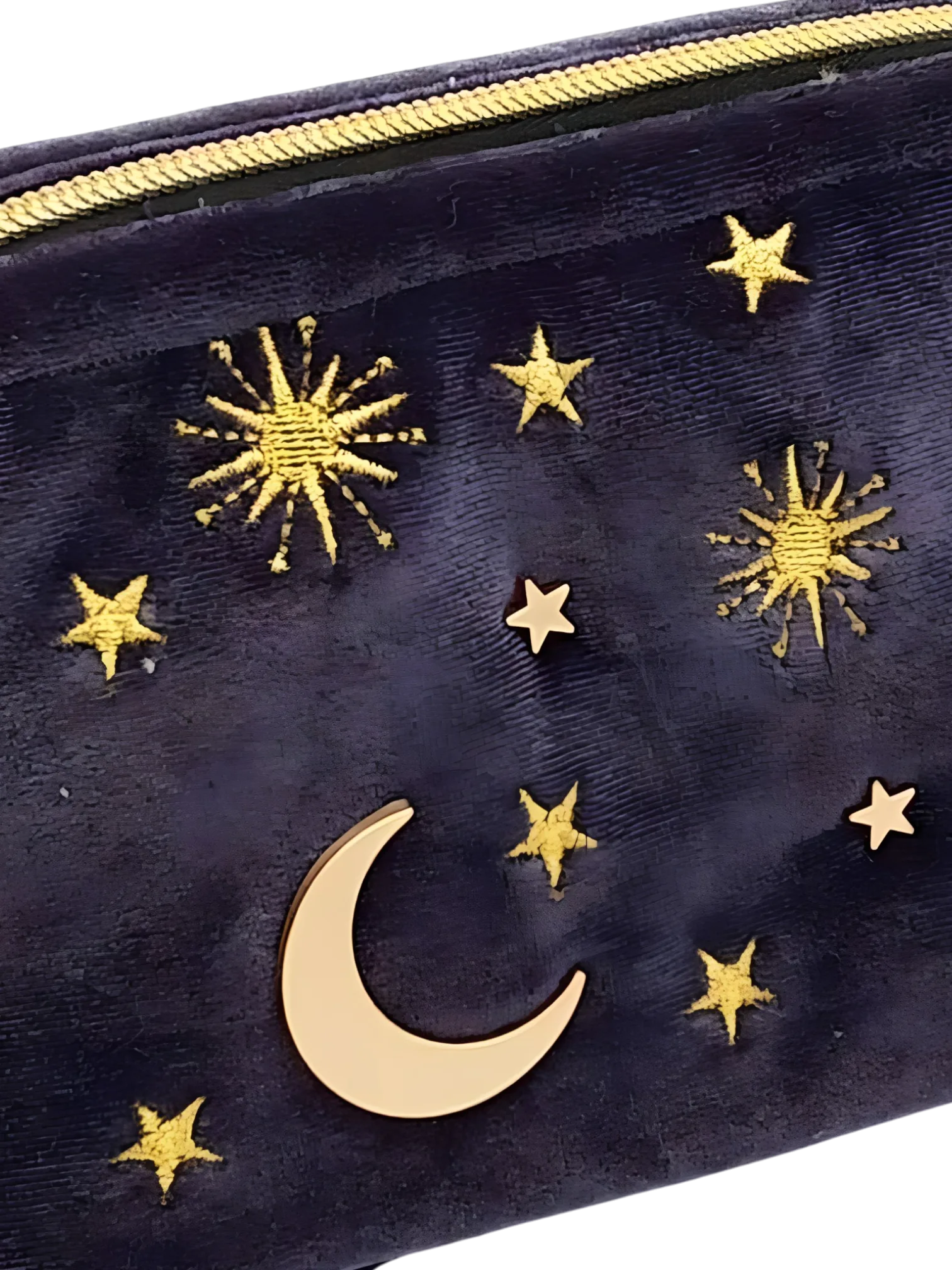 Estojo Starry night em veludo com pormenores bordados com estrelas