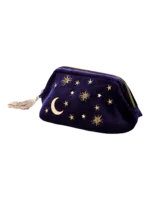 Trousses nuit étoilée en velours modèle Pouch présentation Trousses nuit étoilée en velours modèle Pouch présentation