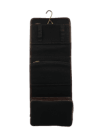 Trousse de toilette en cuir à suspendre voyage avec compartiments et bandes élastiques garde accessoire