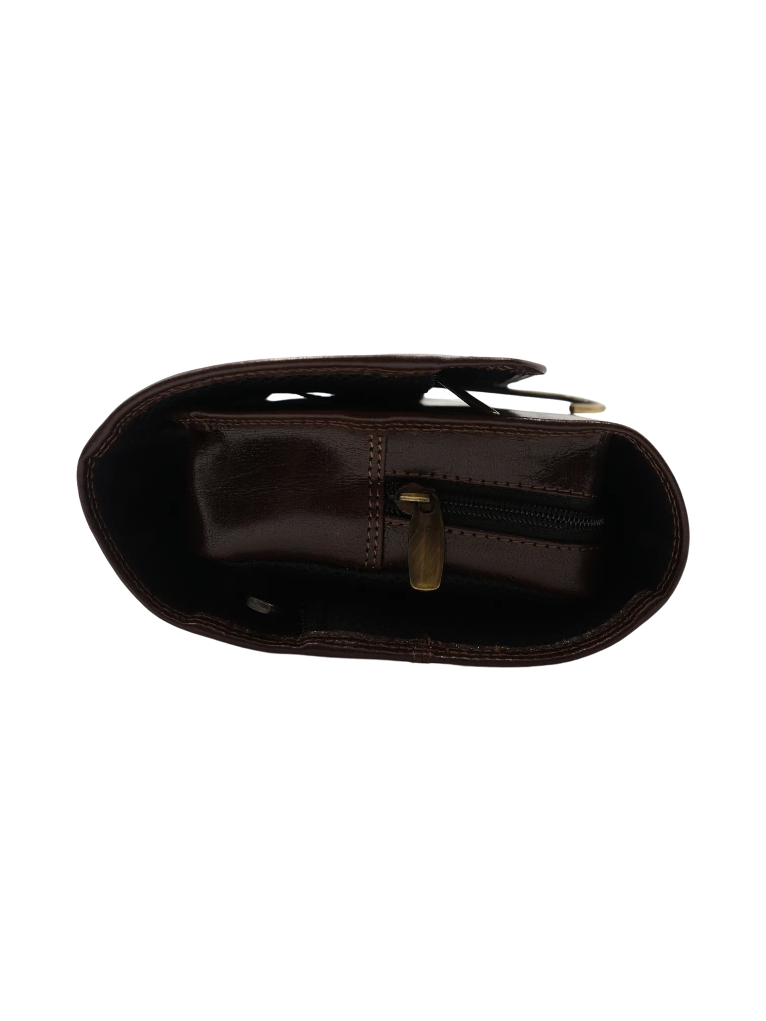 Trousse de toilette en cuir à suspendre voyage avec compartiments et bandes élastiques garde accessoire repliée 3