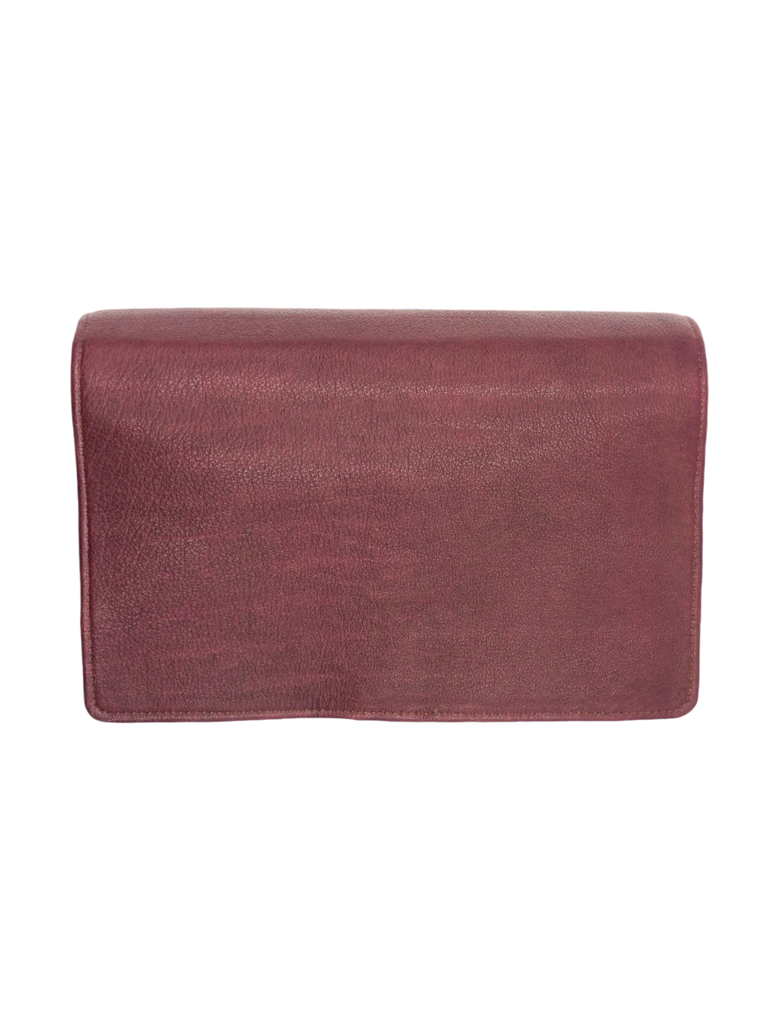 Trousse de toilette femme à suspendre en cuir rouge repliée vue dessus