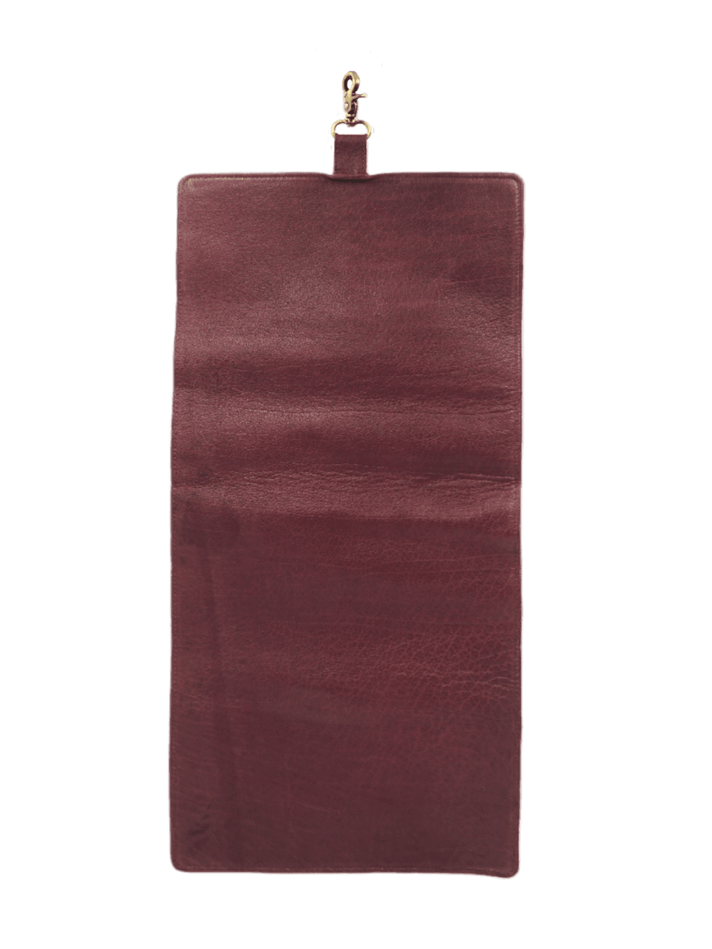 Trousse de toilette femme à suspendre en cuir rouge vue arrière