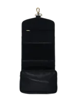 Trousse de toilette homme en cuir à suspendre noir avec compartiments Trousse de toilette homme en cuir à suspendre noir avec compartiments