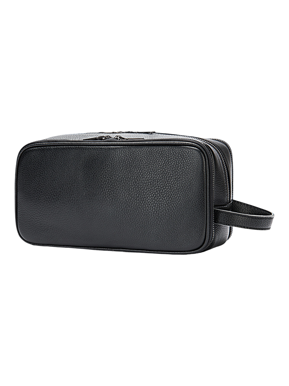 Grande trousse de toilette en cuir triple compartiment avec pochettes et elastiques noire elegante design pratique pour voyages 1.png