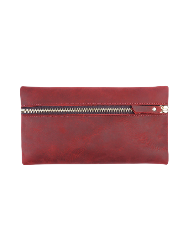 Petite pochette pour maquillage cosmetique femme en cuir couleur rouge style elegant zip fermeture pratique 2.png