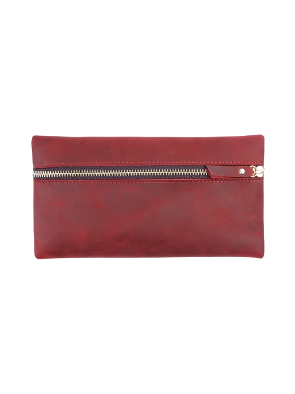 Petite pochette pour maquillage cosmetique femme en cuir couleur rouge style elegant zip fermeture pratique 2.png
