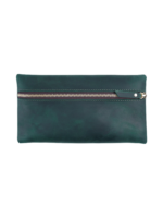 Petite pochette pour maquillage en cuir cosmetique femme vert fonce zipper moderne pratique elegante 1.png