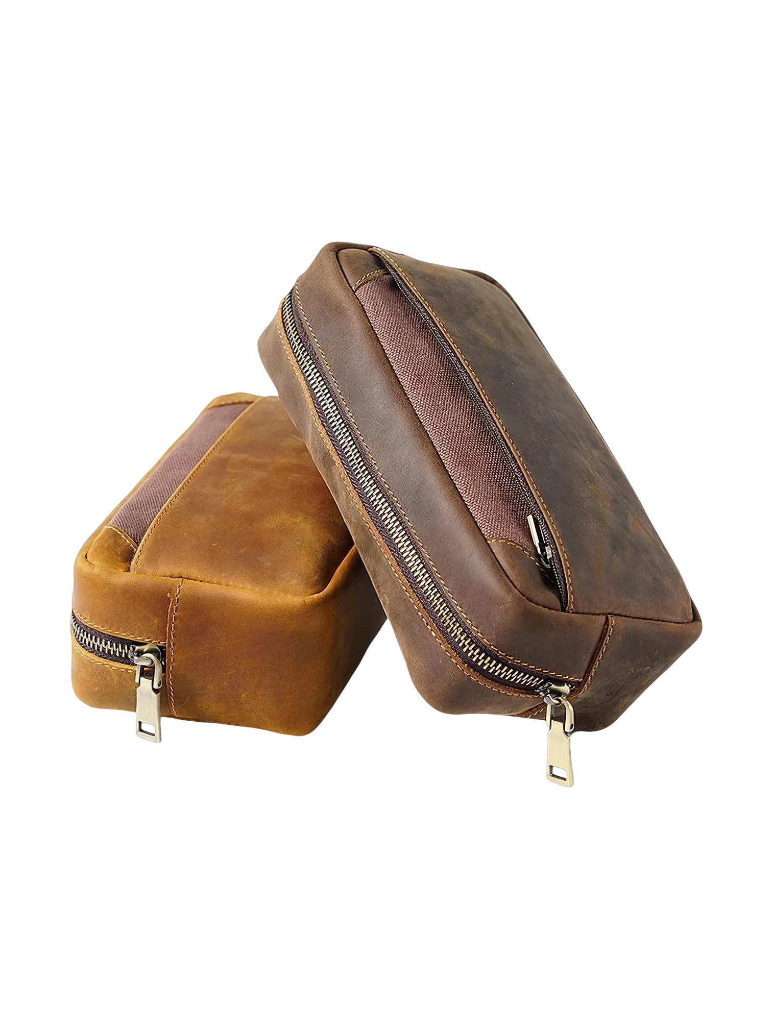 Petite trousse en cuir toilette simple compartiment et pochette en cuir avec fermeture eclair moderne et pratique 4.png