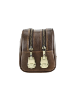 Trousse de toilette en cuir avec cadenas de sécurité anti vol à chiffres deux compartiments et pochettes brown leather bag 1 Trousse de toilette en cuir avec cadenas de sécurité anti vol à chiffres deux compartiments et pochettes brown leather bag 1