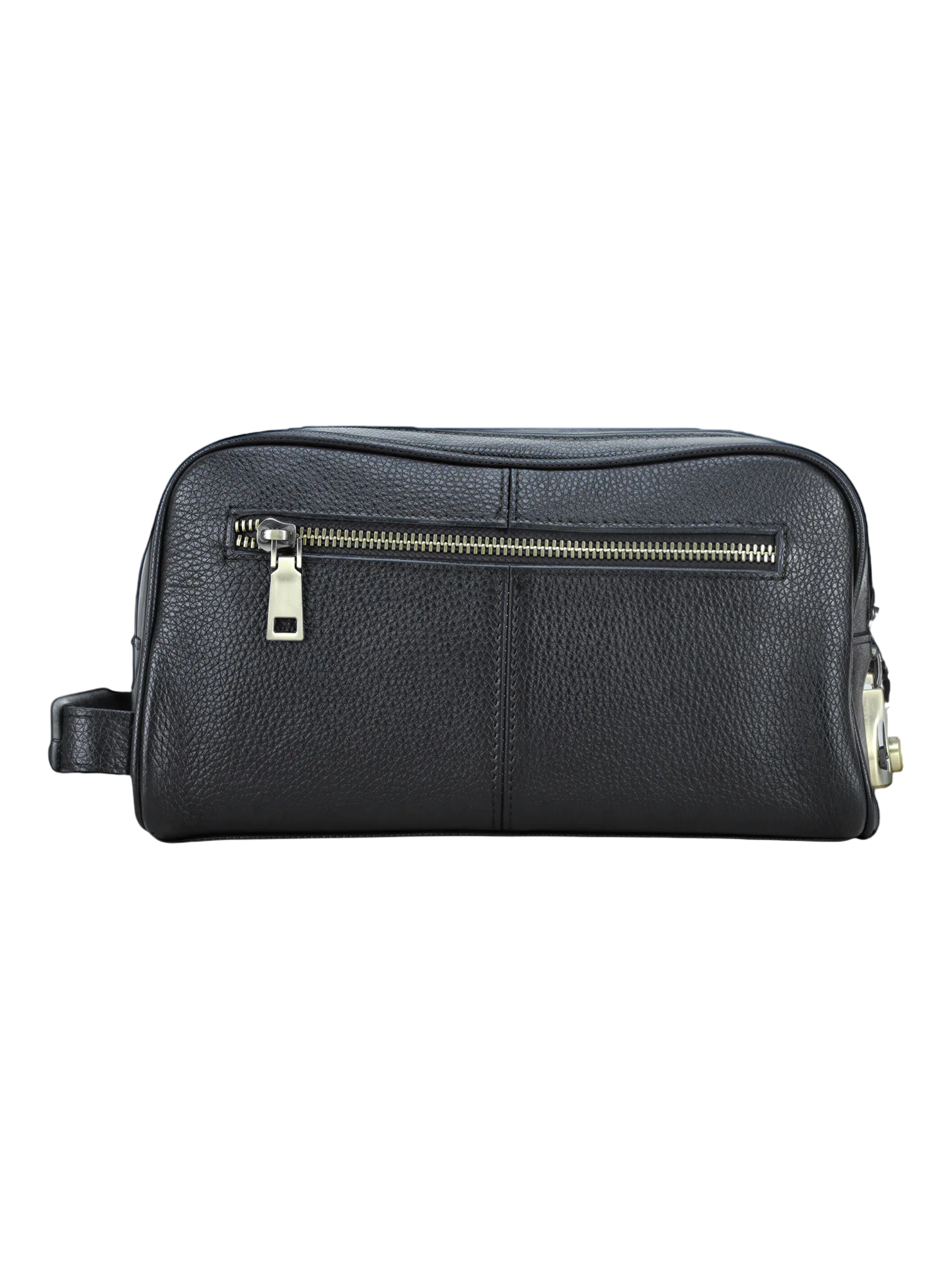 Trousse de toilette en cuir avec cadenas de securite anti vol a chiffres deux compartiments et pochettes noire 5 1.png