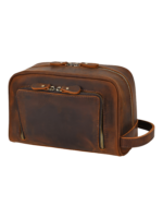 Trousse de toilette en cuir avec compartiments et pochettes en cuir vintage pour hommes et femmes usage quotidien 1.png