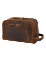 Trousse de toilette en cuir avec compartiments et pochettes en cuir vintage pour hommes et femmes usage quotidien 1.png