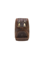 Trousse de toilette en cuir double compartiment pochettes interieures tannage vegetal couleur marron avec fermetures eclair elegante 1.png