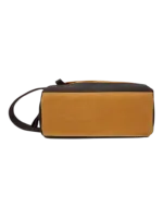Trousse de toilette en tissu avec empiecement en cuir compacte avec compartiments et pochette avant style brut delave 1 1.png