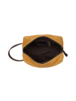 Trousse de toilette en tissu avec empiecement en cuir et pochette avant style brut delave avec compartiments pratiques 1.png